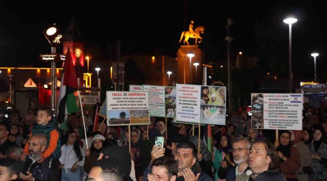 Kayseri'de Filistin'e destek gösterisi
