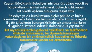 Büyükşehir'den 'dolandırıcılık' uyarısı