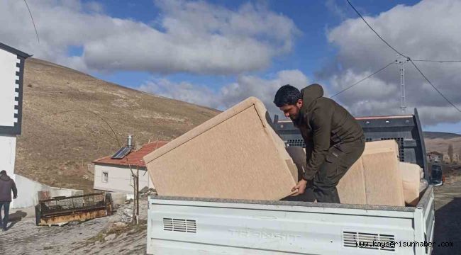 Bünyan Belediyesi'nden yangında mağdur olan aileye destek