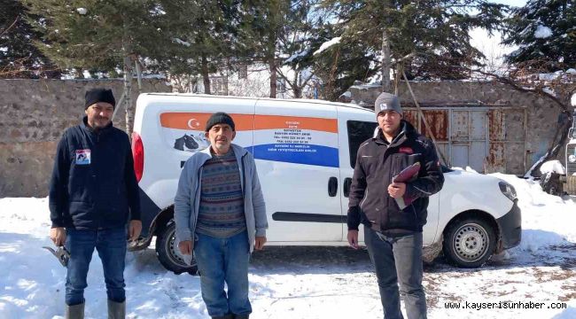 Damızlık Birliği personelini kar durdurmadı, hizmetler devam etti