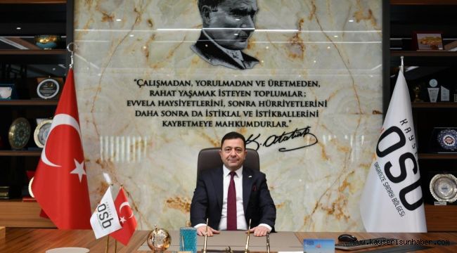Kayseri OSB Başkanı Yalçın Kayserililerin ve Sanayicilerin Berat Kandilini kutladı