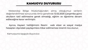 Kayseri'de eğitime kar tatili yok