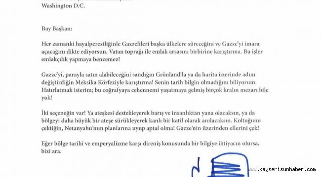 Saadet Partisi Genel Başkanı Arıkan'dan ABD Başkanı Trump'a Gazze Mektubu: "Aptal Olma"
