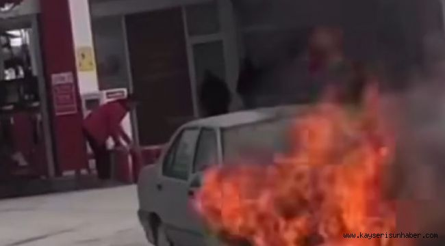 Seyir halindeki otomobil yandı