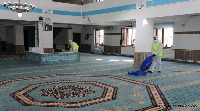 Talas'ın camilerinde Ramazan'a özel temizlik