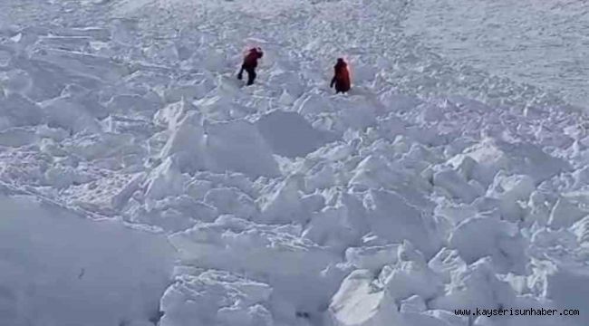 Erciyes'te çığ düşme anı kamerada