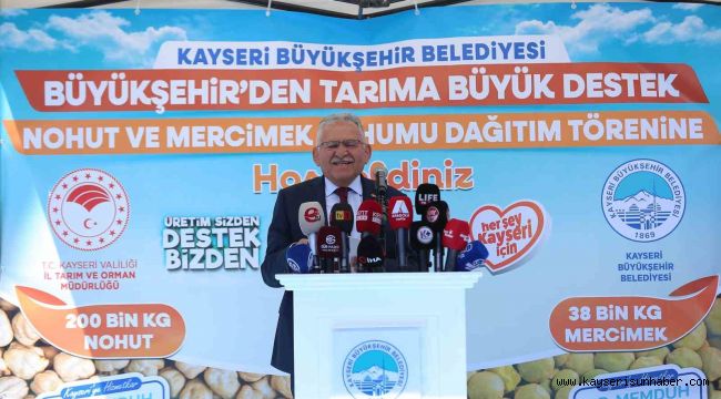 Başkan Büyükkılıç'tan üreticiye 11,5 milyon TL'lik 238 ton tohum desteği
