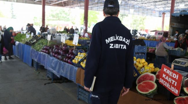 Melikgazi'de pazar yerlerinde denetim yapıldı