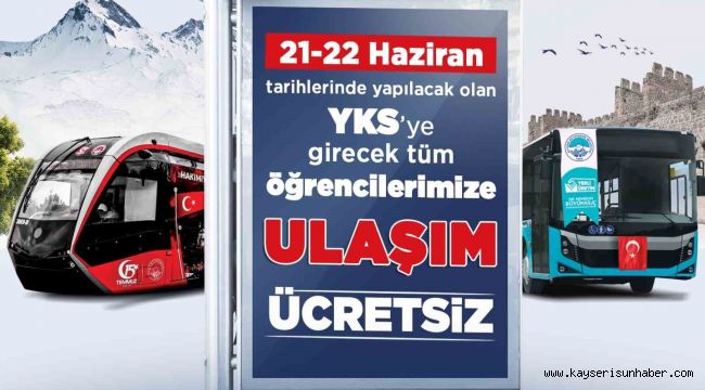 Başkan Büyükkılıç'tan YKS adaylarına 'ücretsiz ulaşım' müjdesi