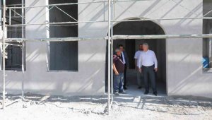 Başkan Palancıoğlu'ndan yapımı devam eden Hayrat Camii'nde inceleme