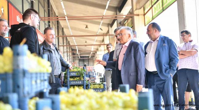 Başkan Büyükkılıç'tan Kayseri Hal Kompleksi'ne sabah ziyareti