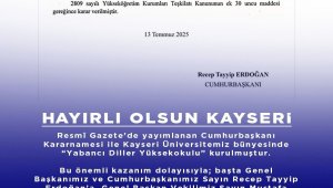 Kayseri'ye Yabancı Diller Yüksekokulu müjdesi