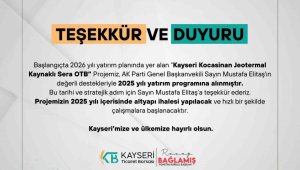 Kayseri Kocasinan Jeotermal Kaynaklı Sera OTB Projesi 2025 yatırım programına alındı