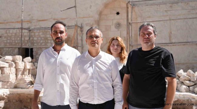 Büyükşehir, 6 şubat depremlerinden etkilenen tarihi Boğazkesen Camii'nin yaralarını sarıyor