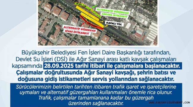 Büyükşehirden sürücülere 'alternatif yol' uyarısı