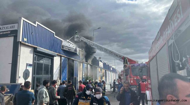 Kayseri'de mobilya atölyesinde korkutan yangın