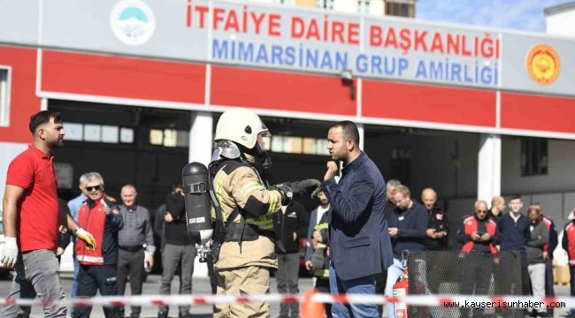 Büyükşehir itfaiyesinden lityum iyon batarya yangın tatbikatı