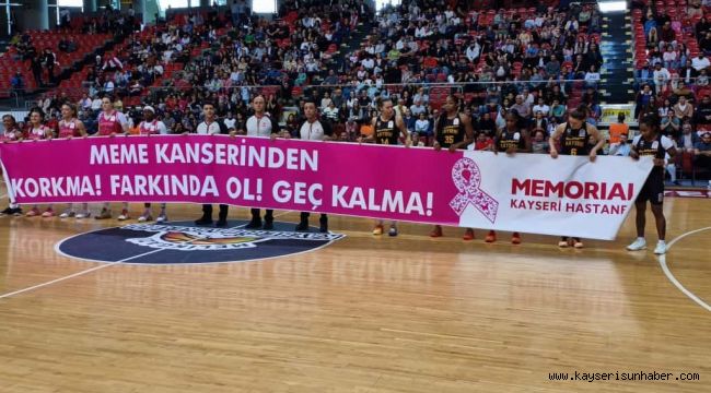 Kayseri Kadın Basketbol 'meme kanserine' dikkat çekti