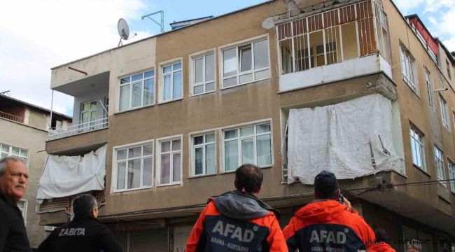 Kayseri'de 3 katlı bina yıkılma tehlikesi nedeniyle boşaltıldı