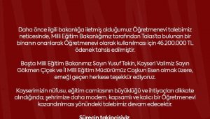 MHP'li Ersoy'dan Kayseri'ye 'öğretmenevi' müjdesi