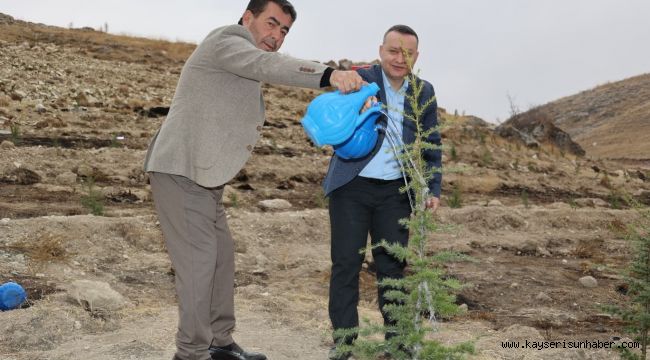 Bünyan'da Milli Ağaçlandırma Günü'nde fidanlar toprakla buluştu