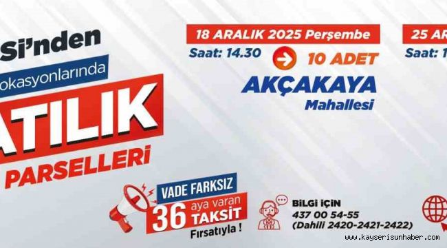 Akçakaya ve Endürlük'te 30 prestijli parsel ihaleyle satışta