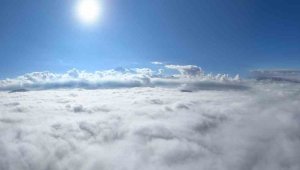 Kayseri'de sis bulutlarının üzerinden görüntüler hayran bıraktı