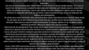 Kocasinan Şimşekspor'dan sert açıklama: "Bu hakemi maçlarımıza istemiyoruz"